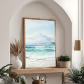 Waterverf Turquoise Ocean Wall Art Foto Afdruk