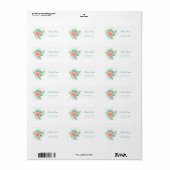 Waterverf Turquoise Ombre Pink Rose Etiket (Full Sheet)