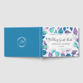 Waterverf Turquoise Paarse geschilderde bladeren b Gastenboek (Volledig)