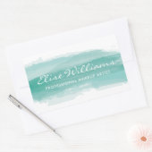 Waterverf Turquoise Rechthoekige Sticker (Envelop)
