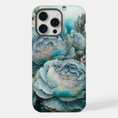 Waterverf Turquoise Rozen iPhone Hoesje (Achterkant)