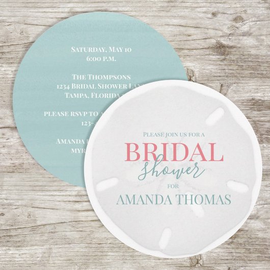 Waterverf Turquoise Seaside Sand Dollar Elegant I Kaart