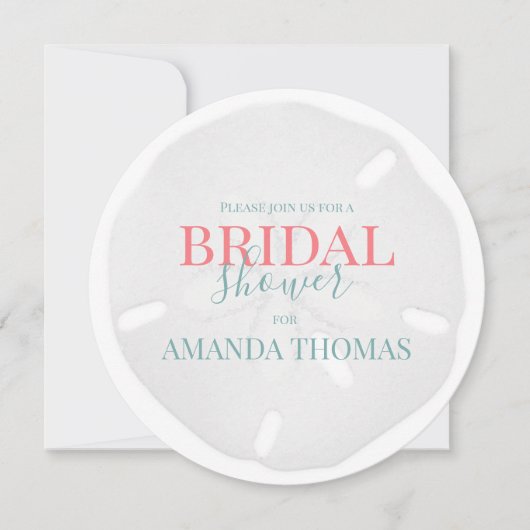 Waterverf Turquoise Seaside Sand Dollar Elegant I Kaart (Voorkant)