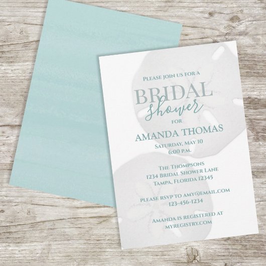 Waterverf Turquoise Seaside Sand Dollar Elegant Kaart