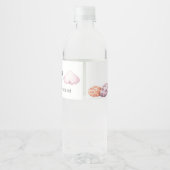 Waterverf Turquoise Slapen Dragon Baby shower Waterfles Etiket (Achterkant)