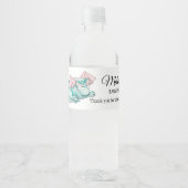 Waterverf Turquoise Slapen Dragon Baby shower Waterfles Etiket (Voorkant)