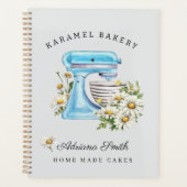 Waterverf Turquoise Stand Mixer met Daisies Planner (Voorkant)