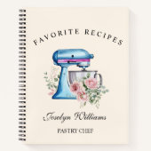 Waterverf Turquoise Stand Mixer Recept Notitieboek (Voorkant)