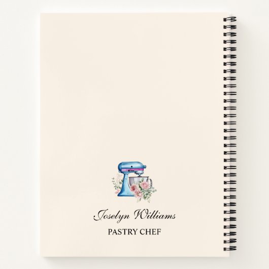 Waterverf Turquoise Stand Mixer Recept Notitieboek (Achterkant)