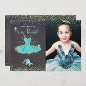 Waterverf Turquoise Tutu Dance Overweging Kaart (Voorkant / Achterkant)