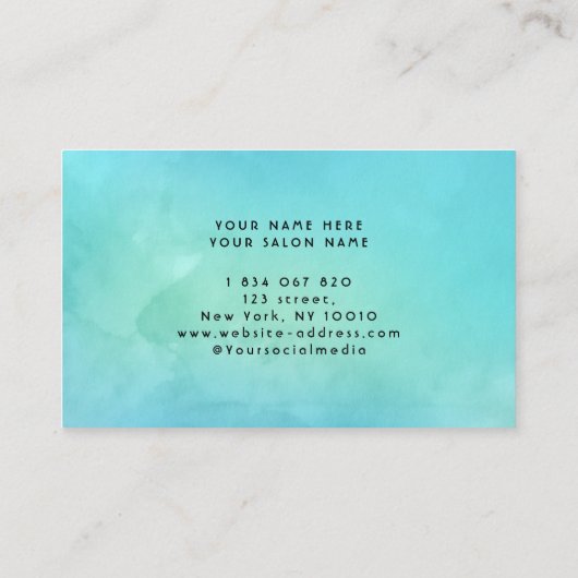 Waterverf Turquoise Visitekaartje (Achterkant)