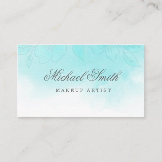Waterverf Turquoise Visitekaartje (Voorkant)