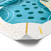 Waterverf Turquoise Vlinder Zon Celestial Poster (Hoek)