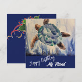 Waterverf Turtle Notecard Bedankkaart (Voorkant / Achterkant)