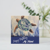 Waterverf Turtle Notecard Bedankkaart (Staand voorkant)
