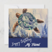 Waterverf Turtle Notecard Bedankkaart (Voorkant)