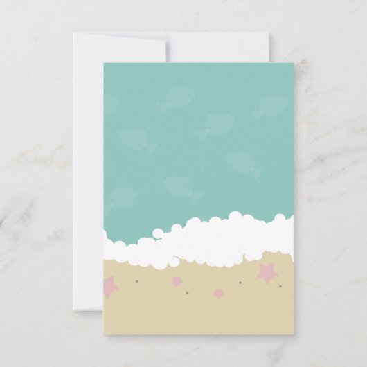 Waterverf Turtle Ocean Birthday Party Dank je Bedankkaart (Achterkant)