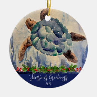 Waterverf Turtle Ornament