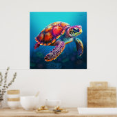 Waterverf Turtle Poster (Keuken)
