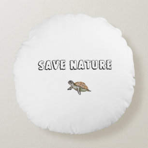 Waterverf Turtle Rond Kussen