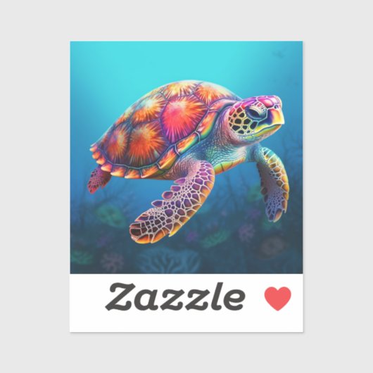 Waterverf Turtle Sticker (Vel)