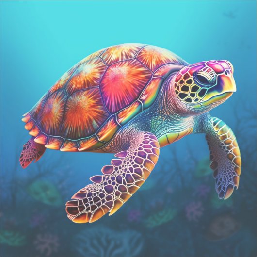 Waterverf Turtle Sticker (Voorkant)