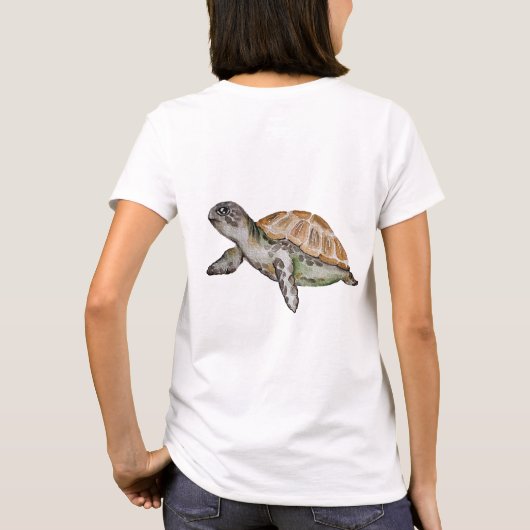 Waterverf Turtle T-shirt (Achterkant)