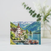 Waterverf tussen Zwitserland en Interlaken Briefkaart (Staand voorkant)