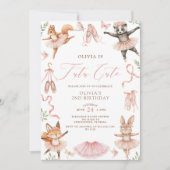 Waterverf Tutu Schattige roze tweede verjaardag Kaart (Voorkant)