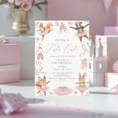 Waterverf Tutu Schattige roze tweede verjaardag Kaart