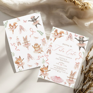 Waterverf Tutu Schattige roze tweede verjaardag Kaart