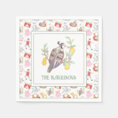 Waterverf Twaalf dagen Kerst Gepersonaliseerd Servet (Voorkant)