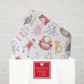 Waterverf Twaalf dagen Kerst Tissuepapier