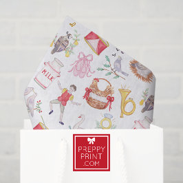 Waterverf Twaalf dagen Kerst Tissuepapier