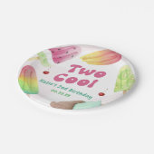 Waterverf Twee Cool Popsicle 2e Verjaardagsfeest Papieren Bordje (Gekanteld)