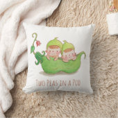 Waterverf Twee erwten in een pod-tweelingpijp Kussen (Deken)