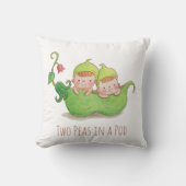 Waterverf Twee erwten in een pod-tweelingpijp Kussen (Voorkant)