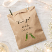 Waterverf Twee Erwten in een Pod Wedding Favor Bag Bedankzakje (Geknipt)