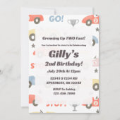 Waterverf "twee snelle" race auto verjaardagsuitno kaart (Voorkant)