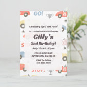 Waterverf "twee snelle" race auto verjaardagsuitno kaart (Staand voorkant)