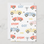 Waterverf "twee snelle" race auto verjaardagsuitno kaart (Achterkant)