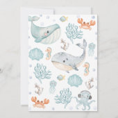 Waterverf Twee Walvissen Twee Het Zee 2e Verjaarda Kaart (Achterkant)