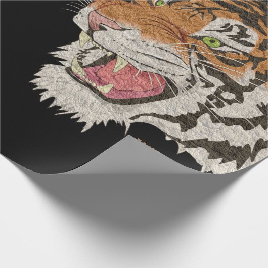 Waterverf twee woedende tijgers van aangezicht tot cadeaupapier (Hoek)