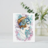 Waterverf Twenties Art deco flapper Briefkaart (Staand voorkant)
