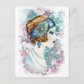 Waterverf Twenties Art deco flapper Briefkaart (Voorkant)