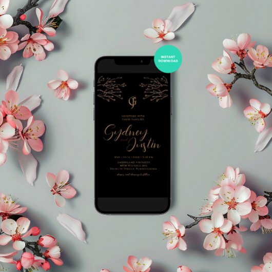 Waterverf Twigs Winter Huwelijksfeest Kaart