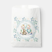 Waterverf Twin Boys Baby shower Bedankzakje (Voorkant)