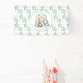 Waterverf Twin Boys Baby shower | Oh, jongens! Spandoek (Insitu)