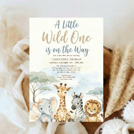 waterverf Twin Jungle Safari Dieren Baby Borrel Kaart