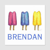 Waterverf Twin Pop Popsicles Painted Ice Lollies Naamplaatje (Voorkant)